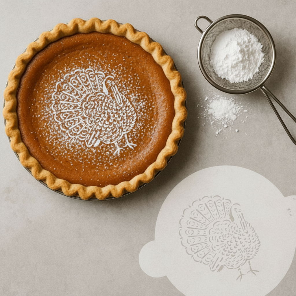 Feathered Turkey Cake Stencil Top by Designer Stencils