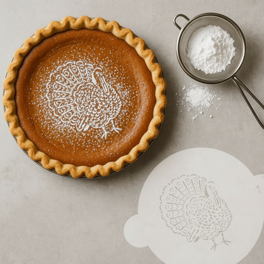 Feathered Turkey Cake Stencil Top by Designer Stencils