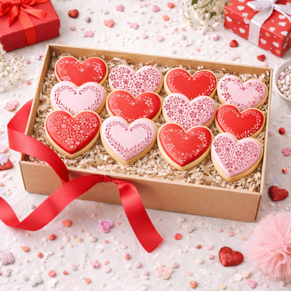 Floral Hearts Cookie Stencil Set by Designer Stencils