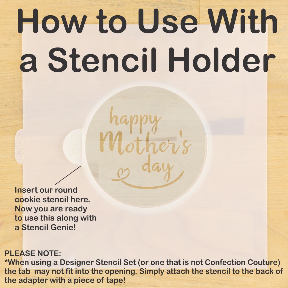 Mother's and Father's Day Round Cookie Stencil Set by Designer Stencils