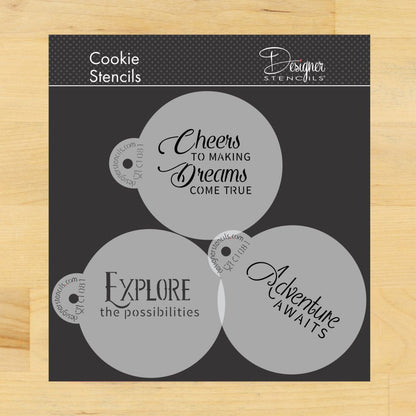 Graduation Encouragement Cookie Stencil Set by Designer Stencils