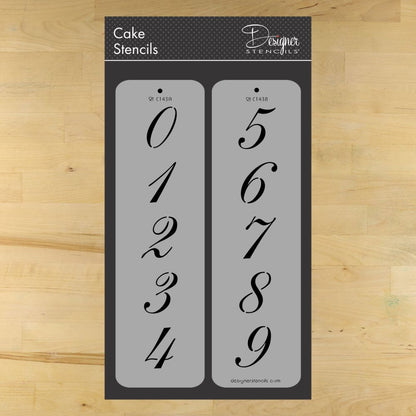Script Numbers Cake Stencil Set by Designer Stencils 2 1/4" 