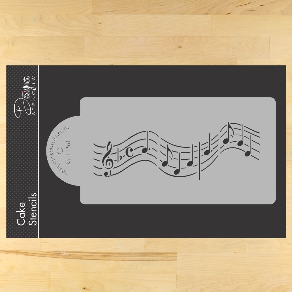 Musical Notes Cake Side Stencil by Designer Stencils 6" 