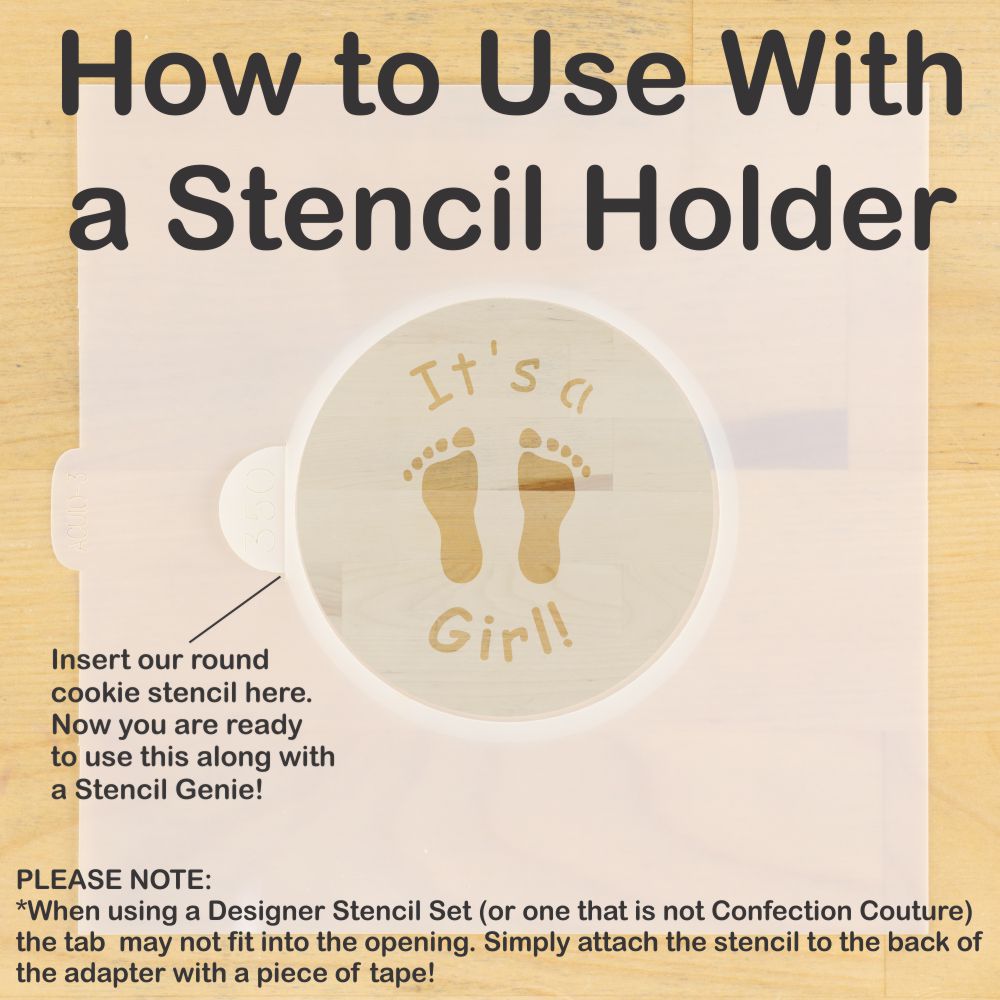 Gender Reveal Round Cookie Stencil Sets by Designer Stencils