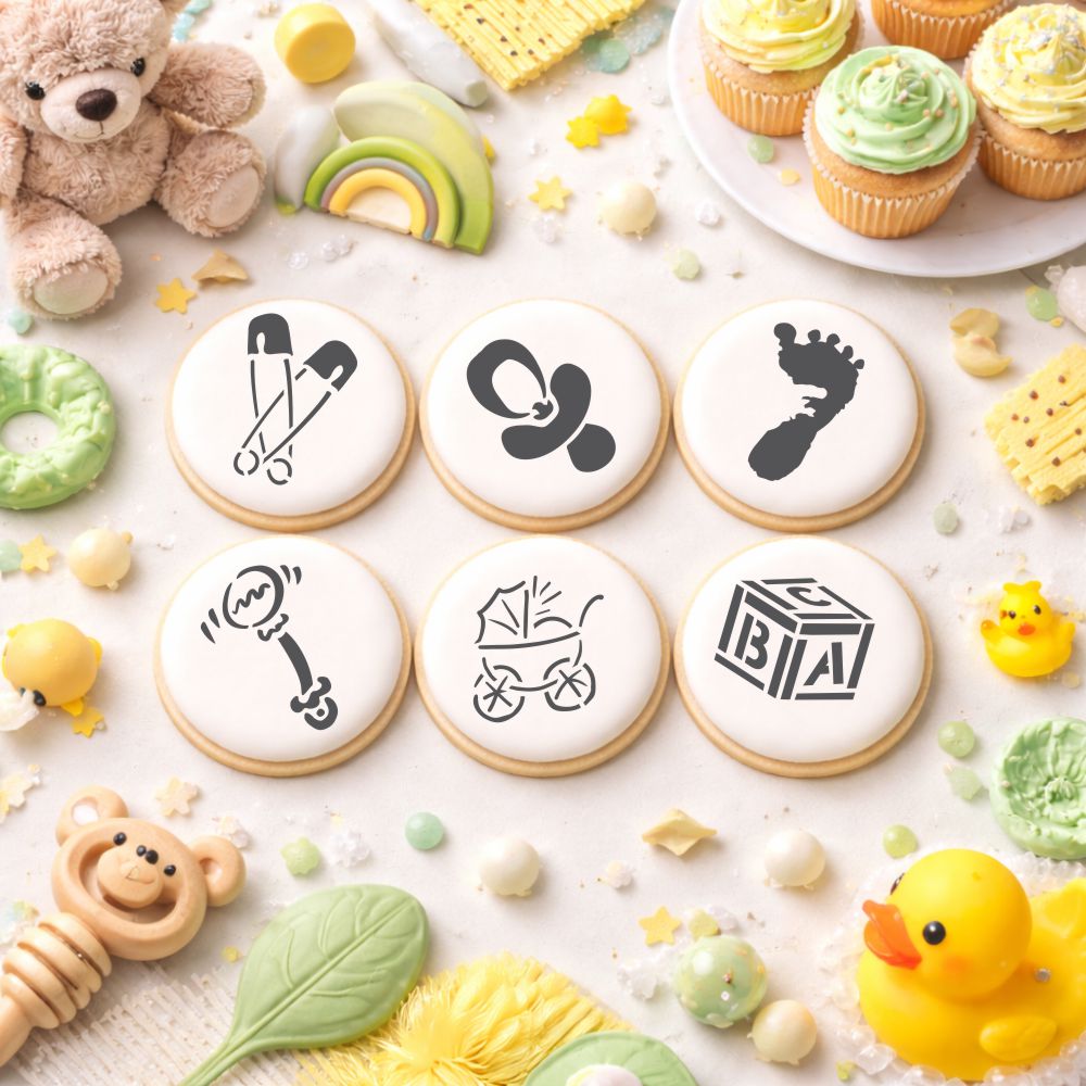 Baby Round Cookie Stencil Sets by Designer Stencils
