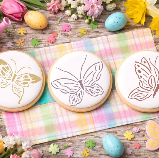 Butterfly Round Cookie Stencil by Designer Stencils