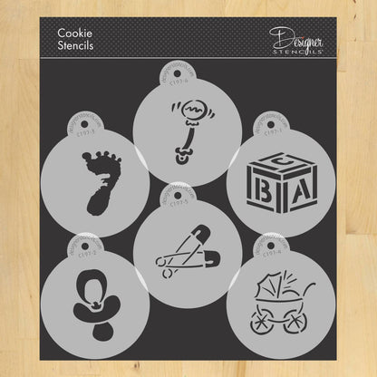 Baby Round Cookie Stencil Sets by Designer Stencils3" in size