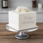 Fancy Happy Birthday cake stencil by Designer Stencils, beige plastic, ideal for cake decoration.