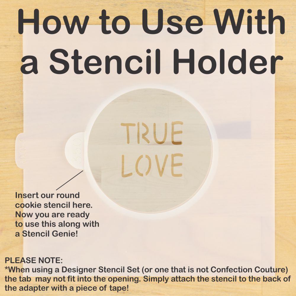 Candy Heart Sayings Round Cookie Stencil Set by Designer Stencils