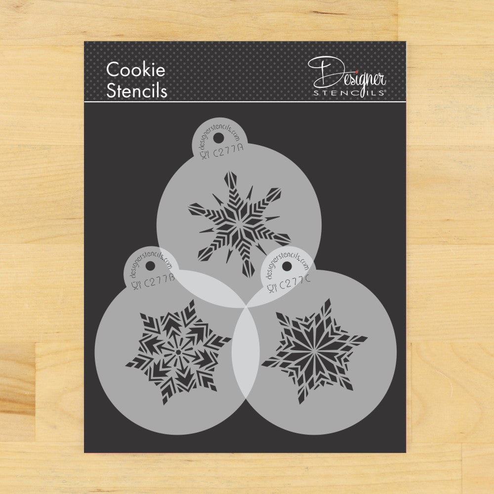 Crystal Snowflakes Round Cookie Stencil Set by Designer Stencils