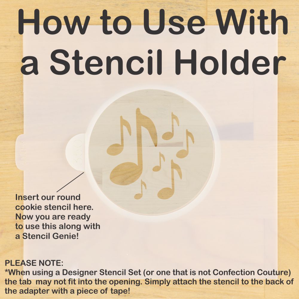 Musical Round Cookie Stencil Set by Designer Stencils