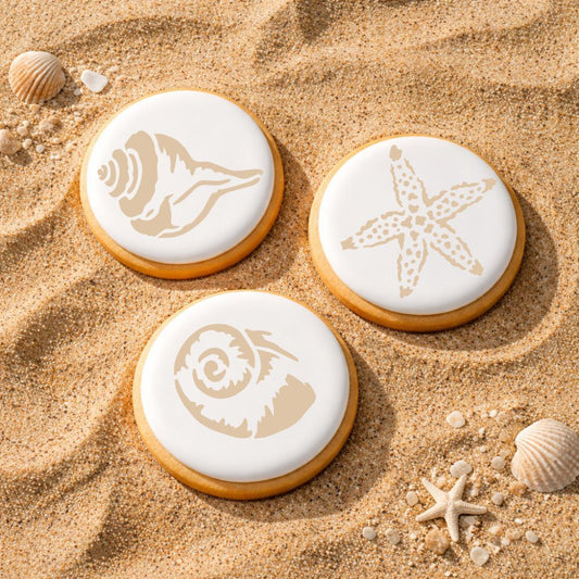 Shells Round Cookie Stencil Set by Designer Stencils