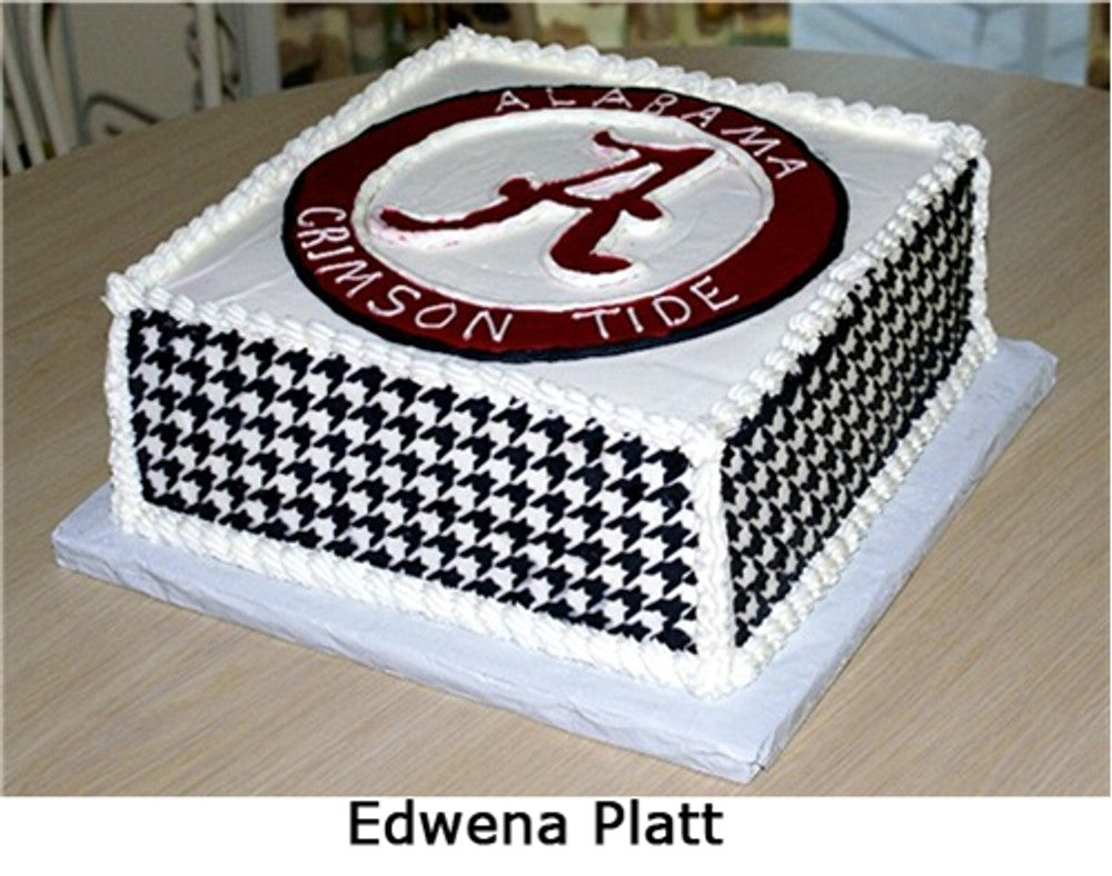 Cake Using Houndstooth Cake Stencil Side by Designer Stencils