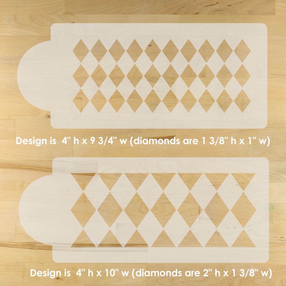 Harlequin Cake Stencil Side by Designer Stencils