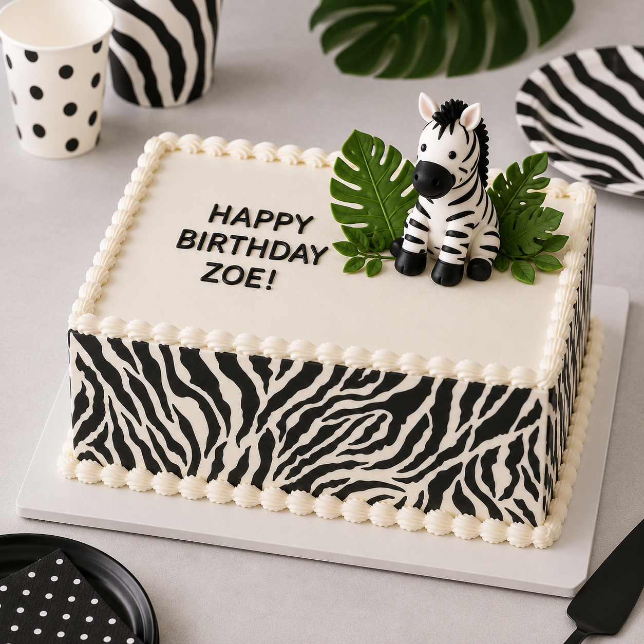 Quarter Sheet Zebra Print Cake Stencil by Designer Stencils