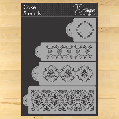 Royal Damask Cake Stencil Sets by Designer Stencils