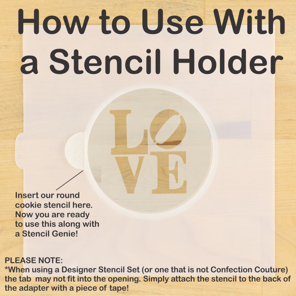 LOVE Sculpture Round Cookie Stencil Set by Designer Stencils