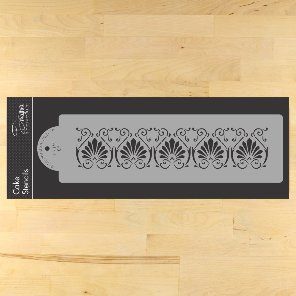 Athens Fleur de Lis Cake Side Stencil by Designer Stencils