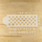 Checkerboard patterned stencil with measurements on a wooden surface