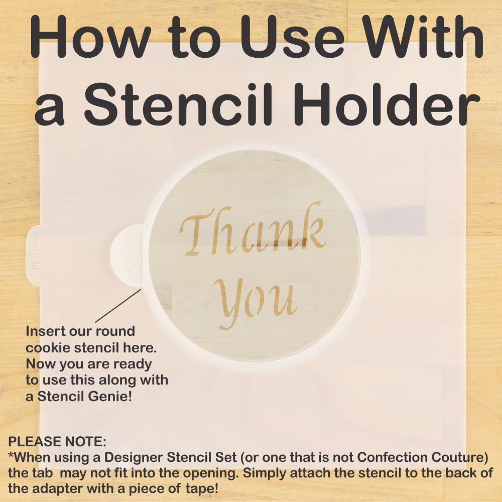 Thank You Round Cookie Stencil Set by Designer Stencils