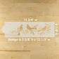 Decorative stencil with bird design on a wooden surface