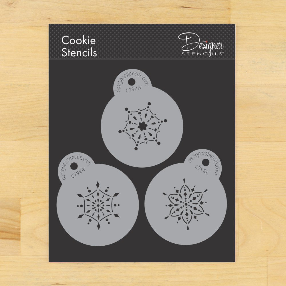 Jeweled Snowflakes Cake and Cookie Trios by Designer Stencils mini set