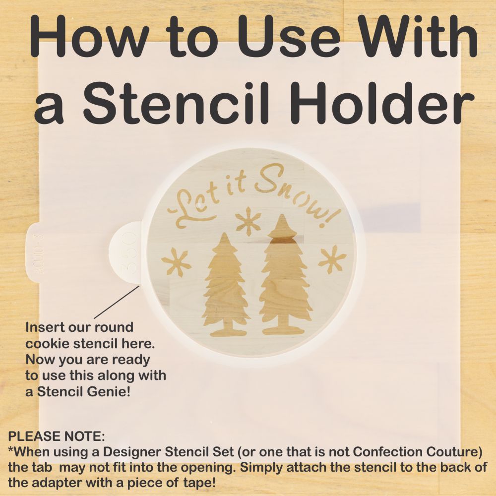 Let it Snow Round Cookie Stencil Set by Designer Stencils