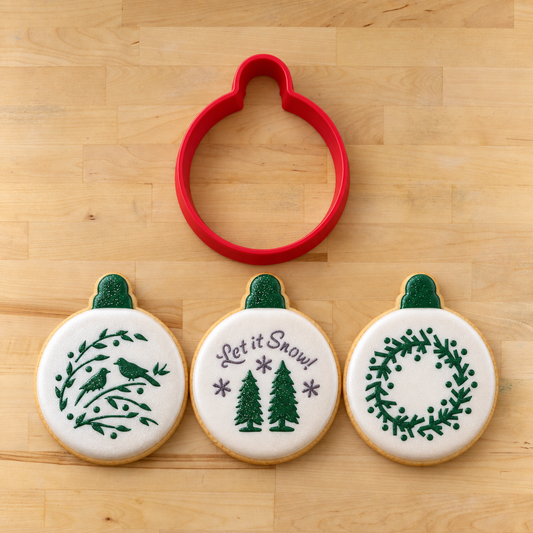 Let it Snow Round Cookie Stencil Set by Designer Stencils