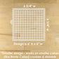 fashion-inspired cake stencil with measurements on a wooden surface