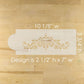 Cake stencils with measurements on a wooden surface