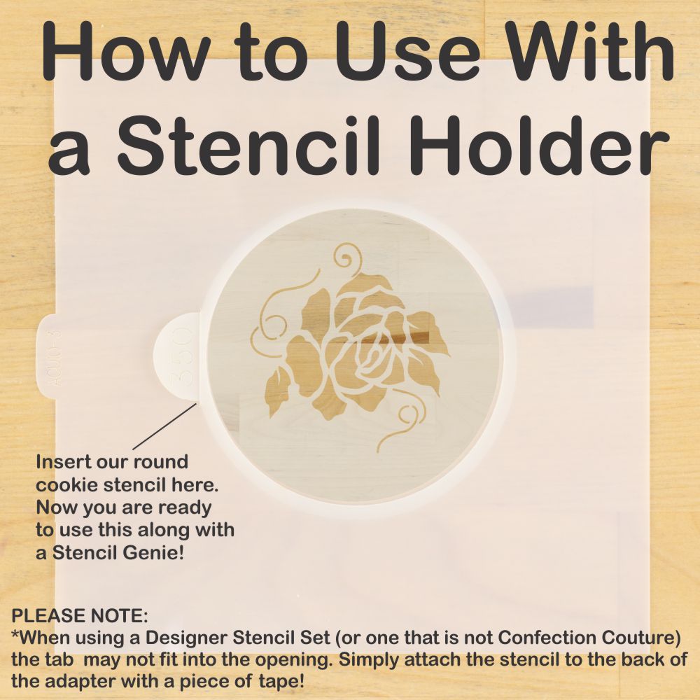 Roses Are Red Round Cookie Stencils by Designer Stencils