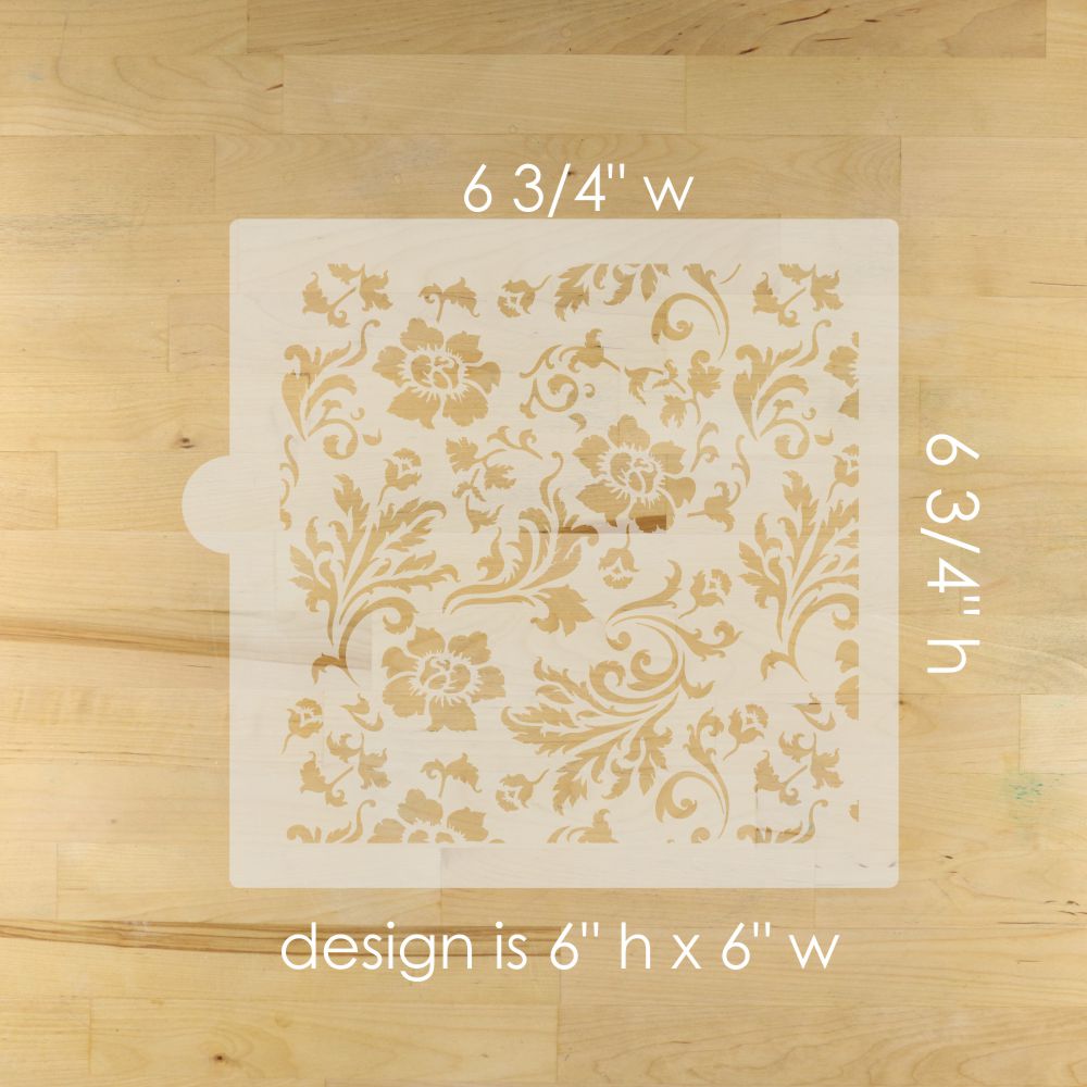 Dimensions for the Chic Rose Cake Stencil