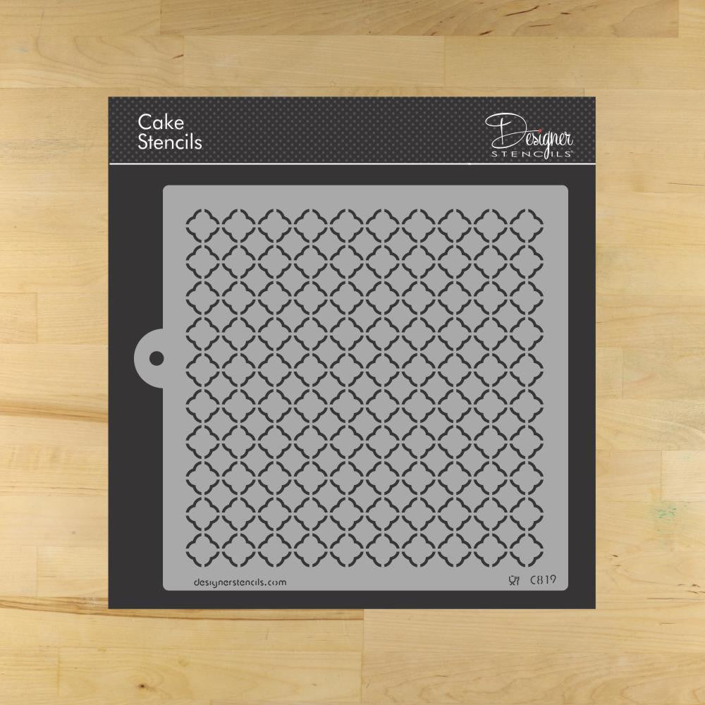 Quatrefoil Miniprint Cake and Cookie Stencil by Designer Stencils