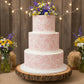 Paisley Henna stencil applied to the side of a cake at a barn rustic wedding reception