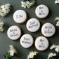 Round Cookies Using the Wedding Sayings Round Cookie Stencil Set by Designer Stencils