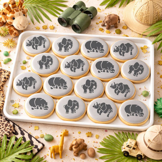 Safari Animals Round Cookie Stencil Set by Designer Stencils