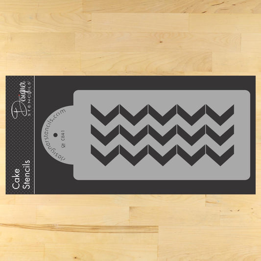 Wide Chevron Cake Stencil Side by Designer Stencils