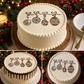 christmas ornament stenciled on top of a cake