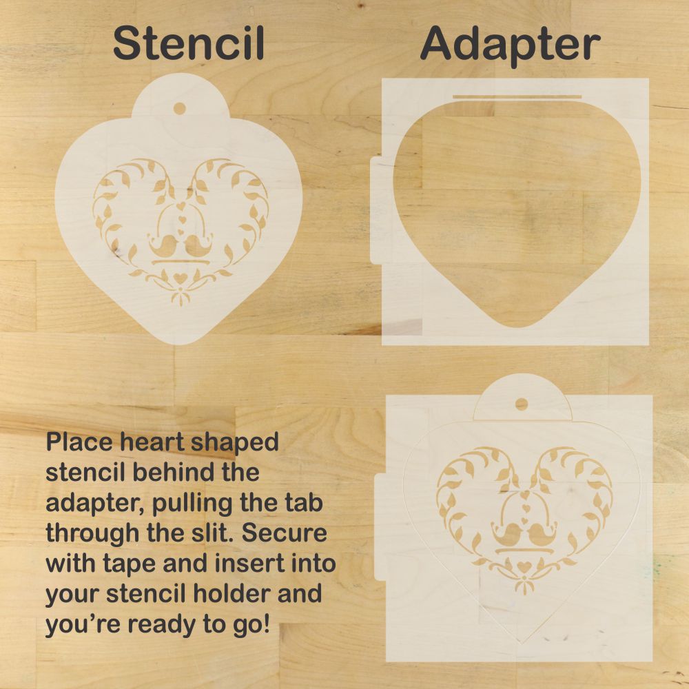 Love Birds Heart Shaped Cookie Stencil Set by Designer Stencils