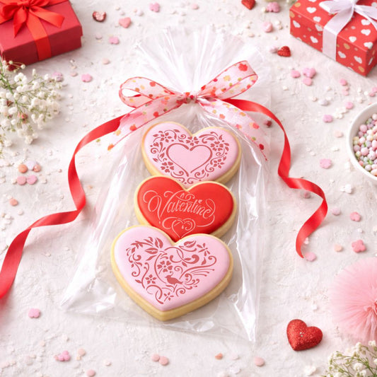 Be My Valentine Heart Shaped Cookie Stencil Set by Designer Stencils