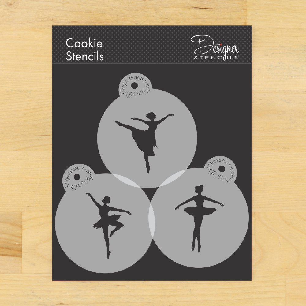 Ballerina Round Cookie Stencil Set by Designer Stencils