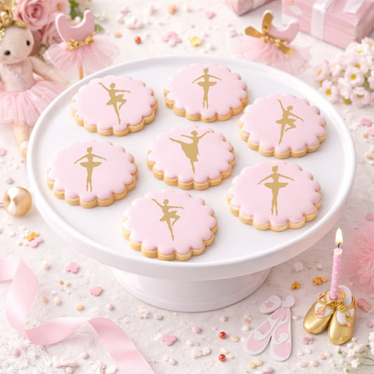 Ballerina Round Cookie Stencil Set by Designer Stencils
