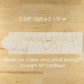 Decorative fondant cutter with measurements on a wooden surface