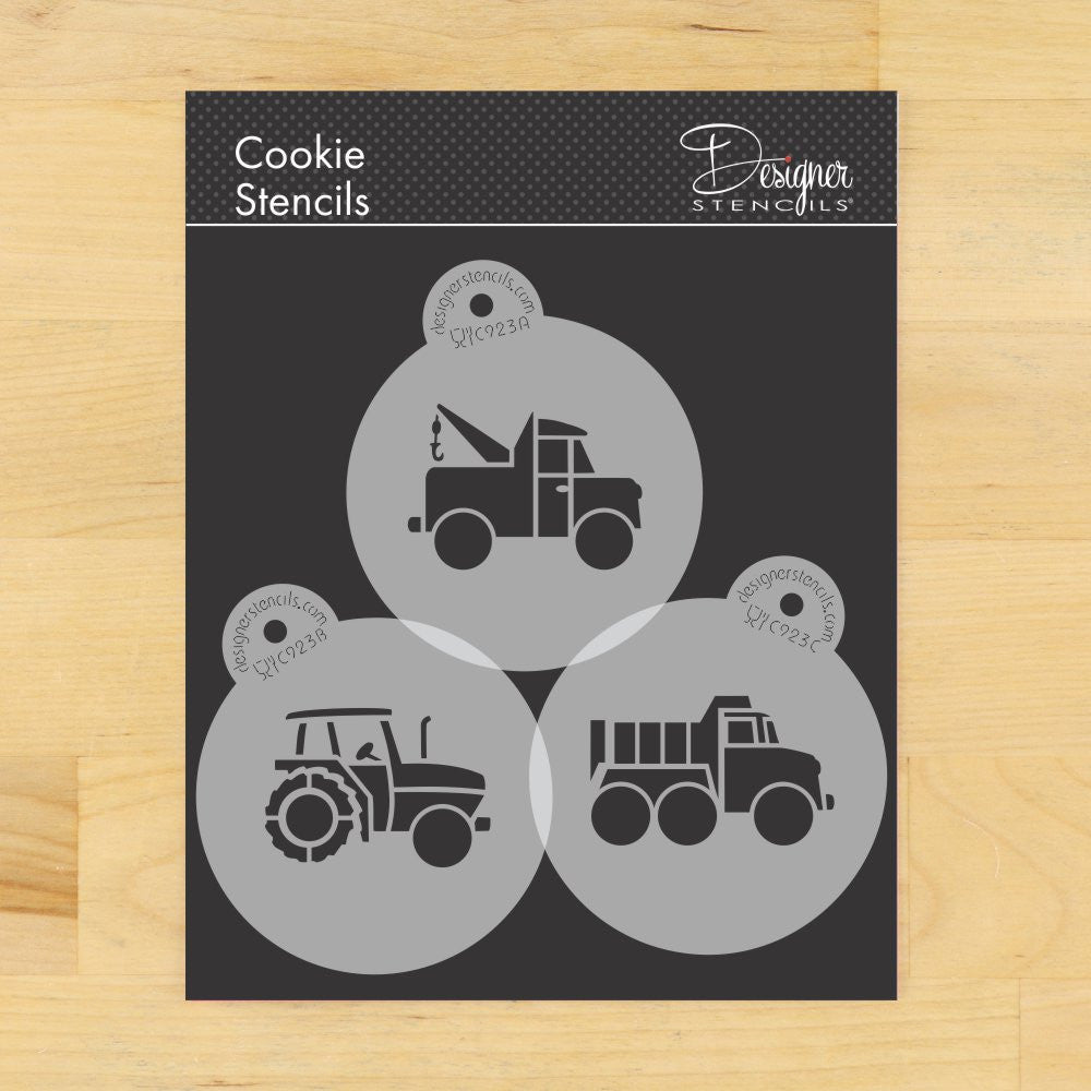 Trucks Round Cookie Stencil Set by Designer Stencils