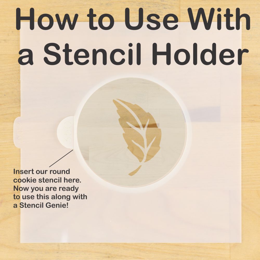 Whole Leaves Round Cookie Stencil Sets by Designer Stencils