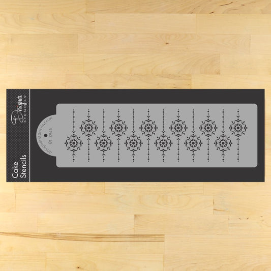 Tufted Medallion Stripe Cake Stencil Side by Designer Stencils