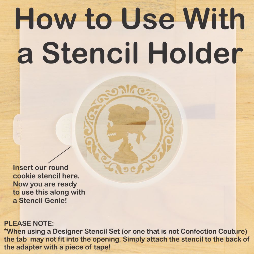 Skeleton Couple Round Cookie Stencil Set by Designer Stencils