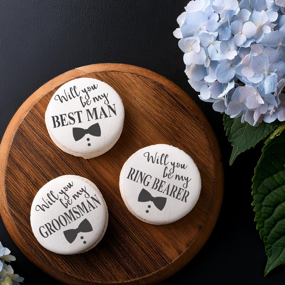 Be My Groomsman Round Cookies