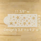 Dimensions for the Scattered Stars Cake Stencil