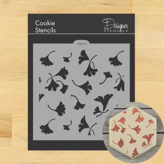 Ginkgo Leaves Allover Cookie Stencil by Designer Stencils